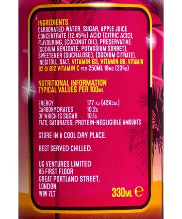 Drip Splash Mixed Fruit Punch Vitamin Packed Nootropic Drink Brain Booster 12 pack - 330ml - Buy Online on GoSupps.com
