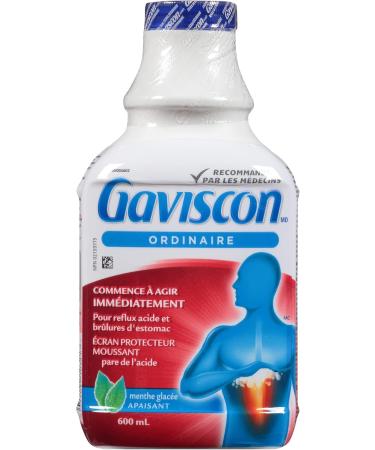 Gaviscon Regular Strength Liquid Soothing Icy Mint Long-lasting Acid Reflux and Heartburn Relief 600 ml Icy Mint 600 ml - Buy Online on GoSupps.com