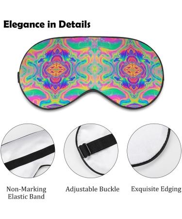 Neon Rainbow Tie Dye Sleep Mask for Women | Adjustable Comfortable Eye Shades with Elastic Strap - International Shipping Available - Buy Online on GoSupps.com