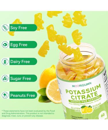 Potassium Citrate 1000mg Gummies Potassium Supplement for Adults Women and Men with Magnesium Vitamin B6 Chewable Supplements Support Electrolyte Balance Leg Cramps & Muscle Health 60 Count 60 Count (Pack of 1) - Buy Online on GoSupps.com