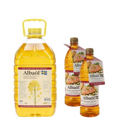 Fuduu.de Rapeseed Oil with Butter Flavour - 5 Litre Bottle + 2 x 0.75 Litre Bottles - Swedish Rapeseed Oil - Premium Ingredients for Roasting Baking or Dressing