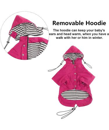 Buy Minezi Hundred Coat for Dogs - Waterproof Adjustable Reflective Buttons Removable Hood - Pink Rosa-L (60-69cm) - Buy Online on GoSupps.com