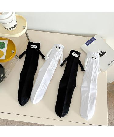 Couple Holding Hands Magnetic Suction 3D Doll Socks - Funny Unisex Couple Socks (2pcs Black) - Buy Online on GoSupps.com