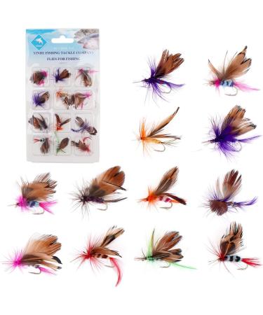 OriGlam 12pcs Handmade Fly Fishing Lures | Butterfly Fly Baits for Bass Panfish Trout & Salmon - International Shipping - Buy Online on GoSupps.com