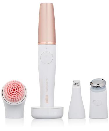 Braun FaceSpa Pro SE 911 (Japan Import) Facial Epilator 3-in-1 Facial Epilating, Cleansing and Skin Toning System for Salon Beauty at Home with 3 Extras, Rechargeable, Cordless Use, White/Bronze
