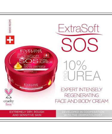Eveline Cosmetics SOFT SOS 10% UREA Face & Body Cream 175ml - Hydrating Soothing Moisturizing - Shop Internationally - Buy Online on GoSupps.com