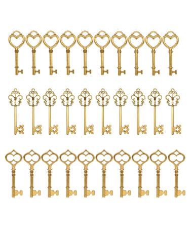 30PCS Assorted Vintage Skeleton Keys (The Juliet Collection, AntiqueGold)
