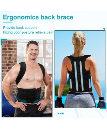 Back Brace Posture Corrector for Women and Men - Relief for Waist Back and Shoulder Pain - Adjustable and Breathable Posture Back Brace - Improve Back Posture and Provide Lumbar Support S(24"-29") - Buy Online on GoSupps.com