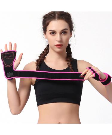 Wrist Brace for Carpal Tunnel - Unisex Half Finger Fitness Gloves - Medium Red Dumbbell Training Palm Guards - Buy Online on GoSupps.com
