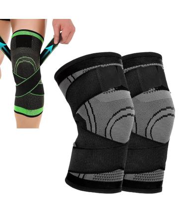 Hutena Rodillera Pro Knee Brace Support Hutena Rodillera Professional Knee Brace with Pressure Strap Knee Compression Sleeve For Women Men Knee Support for Running Fitness (Black X-Large) Black X-Large