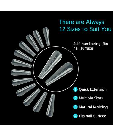 Vnjaoi 120 pc Poly Extension Gel - Dual Nail Shapes for Gel Manicure | Coffin Nail Art Kit for Salon & DIY Home Use - Buy Online on GoSupps.com