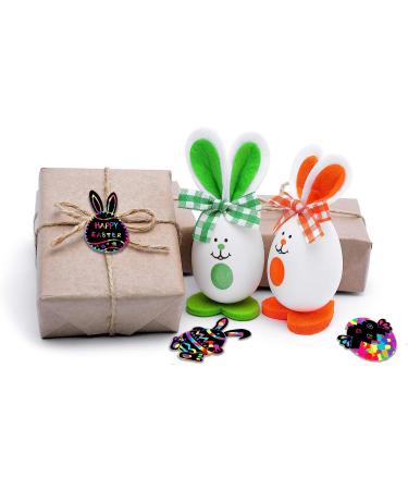 Easter Scratch Art Crafts for Kids - 48 Sets Ages 4-8 | Rainbow Bunny Eggs Chicks Ornaments Decorations - Buy Online on GoSupps.com