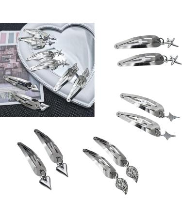 Silver Leaf Clip Hairpin Y2K Cute Barrette Heart Hair Clip Fashion Hairpin Headwear Girl Hair Accessoires Metal Bangs Clip Hairpin Hair Accessories Clip - Buy Online on GoSupps.com