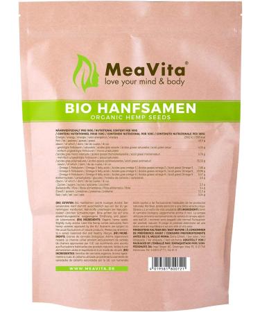 MeaVita Pack of 3 Organic Peeled Hemp Seeds 1 kg - Buy Online on GoSupps.com