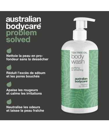  Australian Bodycare Tea Tree Body Gel for spots oily skin and odors - Daily deep cleansing with tea tree oil for purified and fresh skin - Buy Online on GoSupps.com