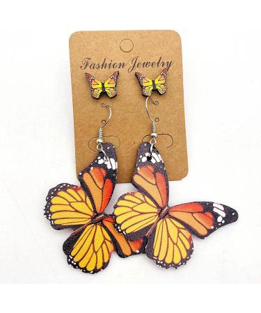 FEYLIE Earrings - 2 Pairs Elegant Butterfly Studs for Women | Summer 2023 Trendy Bohemian Jewelry Accessories - Buy Online on GoSupps.com