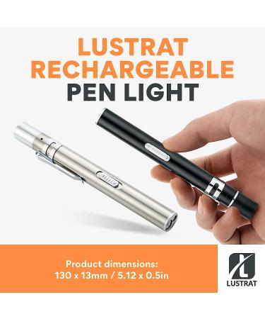 Lustrat USB Rechargeable Pen Light - Lightweight Medical Pocket Flashlight - Buy Online on GoSupps.com