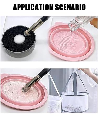 Make Up Brush Cleaner Set Makeup Brushes Cleaner Pad And Makeup Sponge Cleaner Foldable Makeup Brush Cleaner Brush Cleaning Bowl With Mesh Drying Rack Basket to Dry Makeup - Buy Online on GoSupps.com