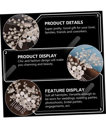 Beatifufu Flower Comb Wedding Hair Comb Rhinestone Headdress Hair Topper Bridal Headpiece Rhinestone Hair Comb Pearl Hair Comb Zinc Alloy Headdress Bride European and American Decorate Abs - Buy Online on GoSupps.com