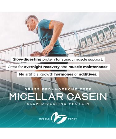 Muscle Feast Grass Fed Micellar Casein Protein Powder Pasture Raised & Hormone Free Slow Digesting Casein Protein - Supports Overnight Muscle Recovery Gluten Free Protein Powder - Chocolate 4lb Chocolate 4 Pound - Buy Online on GoSupps.com
