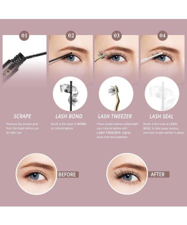 72 Pcs Wide Stem C/D Curl Cluster Lashes | 8-16mm Length | DIY Eyelash Extensions for Personal Makeup (Fluffy02-C-MIX8-16) - Buy Online on GoSupps.com