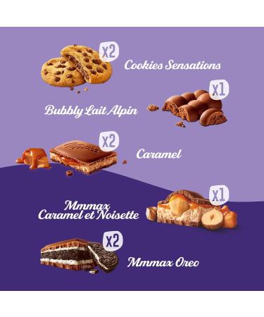 Milka Chocolate and Biscuits Selection Box Assortment of Chocolate and Biscuits Milka Tablets: Bubbly Alpine Milk Caramel MMMAX Caramel and Hazelnuts MMMAX Oreo Sensations Cookies 1.5 kg - Buy Online on GoSupps.com
