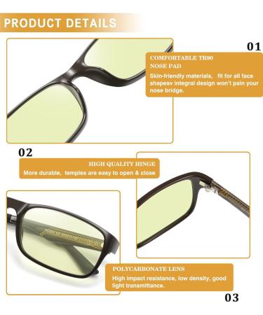 Duco Blue Light Filter Glasses for Men - Lightweight UV Protection Gaming Glasses - Brown Frame 223 - Buy Online on GoSupps.com