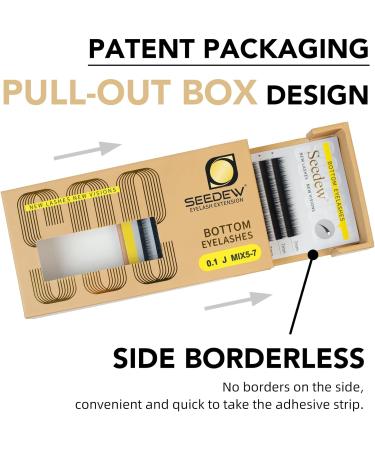 SEEDEW Bottom Lash Extensions MIX5-7mm J Curl 0.10mm 12 Rows/Tray Classic Individual Single Natural Soft Lightweight Eyelashes Grafting for Lash Artists Beauty Salon(Matte Black-0.1-J-MIX5-7mm) 5-7mmMIX Black J 0.10mm - Buy Online on GoSupps.com