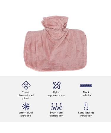 1500ml Hot Water Bottle with Gift Ribbon - Large Capacity Removable Injection Ideal for Cramps Neck & Shoulders Relief - Pink - Buy Online on GoSupps.com