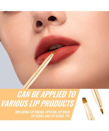 Double Lip Brush & Eyeliner Brush Set | Retractable Gold Makeup Brushes for Lips & Eyes - Buy Online on GoSupps.com
