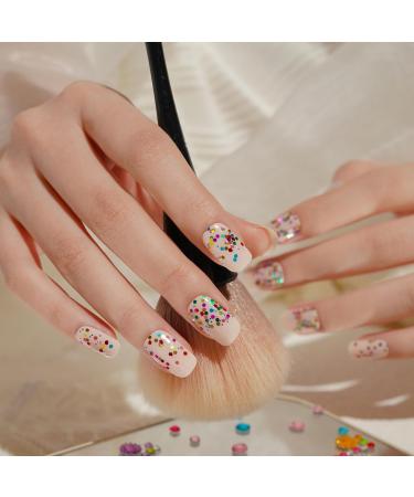 Danni & Toni Half Hardened Gel Nail Foils - Alluring Colored Glitter Sequin UV Gel Nail Stickers - Self-Adhesive Nail Wraps (28 Pack) - Buy Online on GoSupps.com