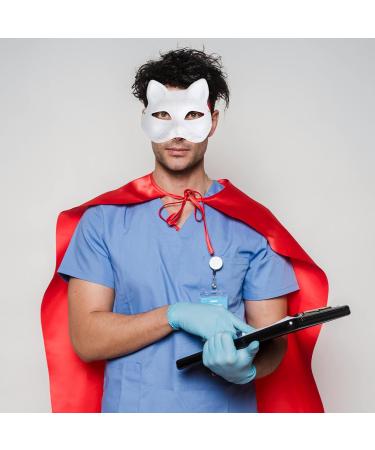 ABOOFAN White Cat Mask - Unpainted DIY Half Face Therian Halloween Mask for Masquerade - International Shipping Available - Buy Online on GoSupps.com