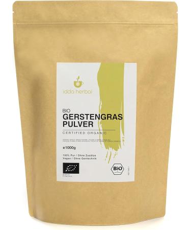 Organic Barley Grass Powder 1kg - 100% Natural & Vegan - Pure Barley Grass from Organic Cultivation - Buy Online on GoSupps.com