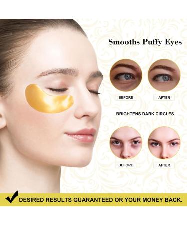 GNAPY 24K Gold Collagen Under Eye Masks - 30 Pairs | For Puffy Eyes, Dark Circles & Bags | Cooling Gel Pads for Fine Wrinkles, Hydration & Elasticity - Buy Online on GoSupps.com