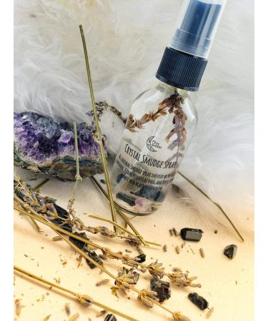 Crystal Smudge Spray - Energy Clearing Spray - Crystal Infused Spray - Sage Lavender Cedar - Smokeless Smudge - Purification Spray - Buy Online on GoSupps.com