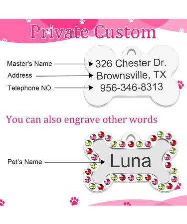 Natiform Two Sided Personalized Pet Tag for Dogs and Cats - Custom Engraved ID with Cute Glitter Design (Pink) - 1 Pack - Buy Online on GoSupps.com