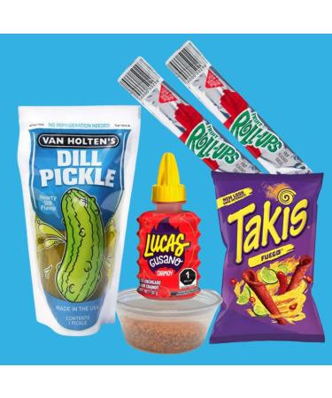 Chamoy Pickle Kit Fuego Taki's - Pickle Lucas Chamoy Fruit Roll Up Tajin Takis (Sour Sis) - Buy Online on GoSupps.com
