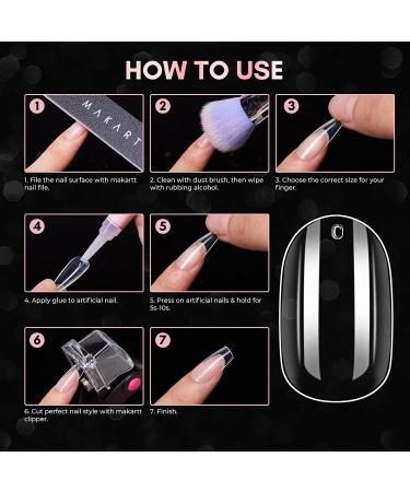 Makartt Short Oval Press On Nails - 500pcs Full Cover False Nails for DIY Nail Art - 10 Sizes, Acrylic Soak Off Tips - Clear Short Oval Nails for Nail Salons - Buy Online on GoSupps.com