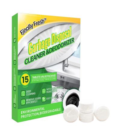 Finally Fresh Garbage Disposal Cleaner And Deodorizer, Foaming Drain Cleaner, Kitchen Sink Drain Freshener And Cleaner, 15 Tablets. White
