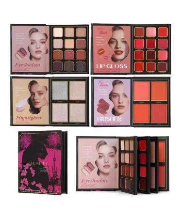 Makeup Palette for Full Face 4 Layers Long Lasting Foldable Eyeshadow - Eyeshadow for Beauty for Face Artist Mature Wedding Prom Party Office Travel Fashion