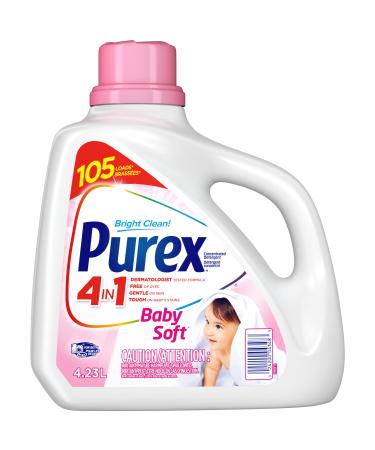 Purex Baby Soft Hypoallergenic Liquid Laundry Detergent 4.23L 105 Loads (1 bottle) Liquid Detergent
