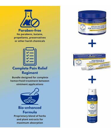 Doctor Butler's Hemorrhoid Treatment Bundle - Relief with Ointment, Spray, and Bath Salts - Buy Online on GoSupps.com