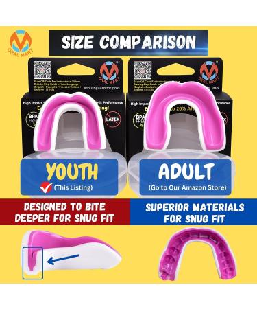 Oral Mart Sports Youth Mouth Guard for Kids (USA Flag & 3 Fangs & 15 Best Colors) | Youth Mouthguard (BPA Free) Football  MMA  Karate  Flag Football  Rugby  Boxing  BJJ  Hockey (/w Vented Case) (Youth  Strapless) Youth (Age 12 & Below) Pinky Lady - Buy Online on GoSupps.com