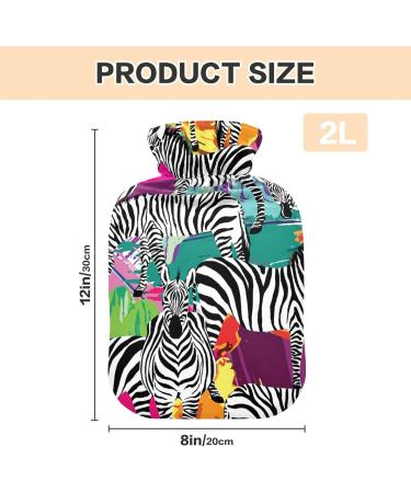 Hot Water Bottle with Zebra Grassland Cover | 2L Pain Relief & Period Cramps Ideal for Comfort & Warmth - Buy Online on GoSupps.com