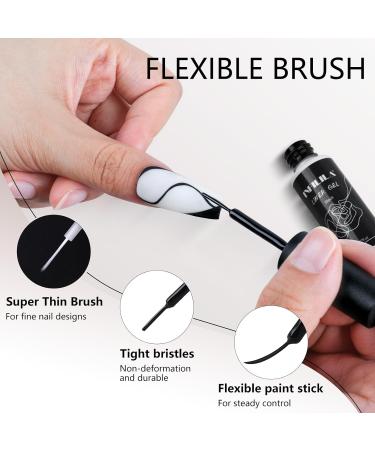 NXJ INFILILA Nail Art Gel Polish 2pcs 8ml Liner Nail Polish Set Gel Liners Black & White Classic Colors Gel Paint for Nails Art French Petal Swirl Fire Nail Design Manicure Salon Liner Blcak White - Buy Online on GoSupps.com