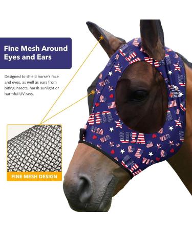 Harrison Howard Super Comfort Fly Mask - Large Eye Space UV Protection & Breathability | Starry Medium USA - Buy Online on GoSupps.com