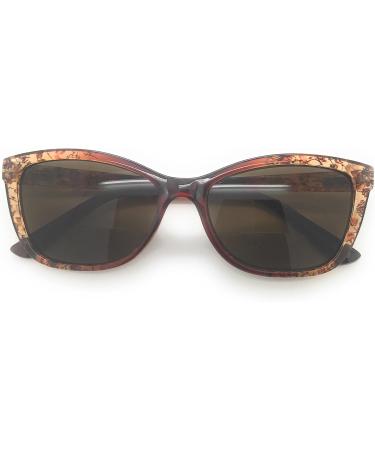 Women's Bifocal Sun Reader Sunglasses | Trendy Crystal Brown Reading Glasses 2.50 | International Shipping Available - Buy Online on GoSupps.com