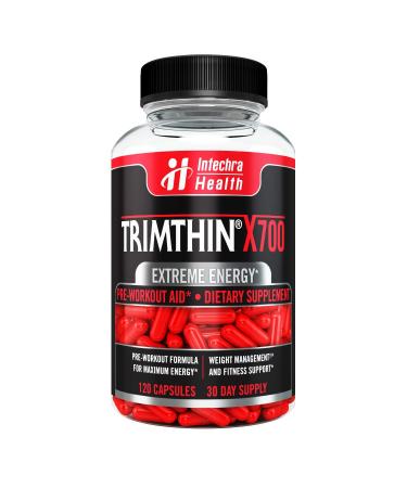 TRIMTHIN® X700 Thermogenic Diet Pills with Maximum Energy Manufactured in USA from Clinically Researched Ingredients 120 Capsules