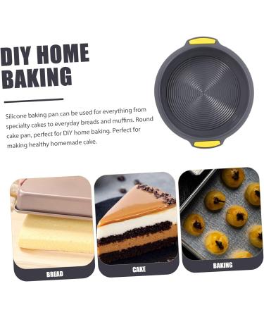 HOMSFOU 5pcs Silicone Cake Mold Square Silicone Mold molds for Chocolate Bread Mold molde para gelatina Round Baking Pans Cake pan Bakery Bread pan Baking pan Embedded Silica Gel Pudding Grey2x5pcs 29X5CMx5pcs - Buy Online on GoSupps.com