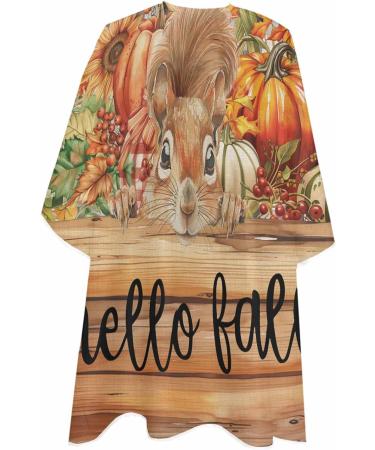 Buffalo Plaid Squirrel Pumpkin Barber Cape - Adjustable Hair Cutting Cape for All Ages Retro Thanksgiving Hairdressing Accessory 55x63 Inch - Buy Online on GoSupps.com